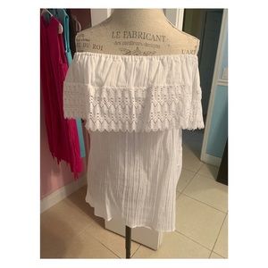 Off the shoulder white top